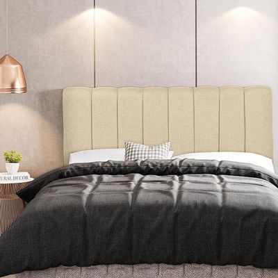 Cabeceira Cama Box Painel Casal 140 cm Dubai W01 Linho Cru - Lyam Decor