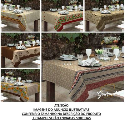 Toalha Mesa Retangular Gourmet 140x290cm Sortido Raner