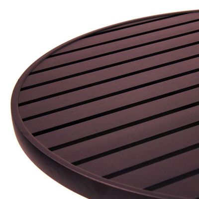 Mesa 90cm Sevilla Ripada Alumínio área Externa Interna Jardim Marrom
