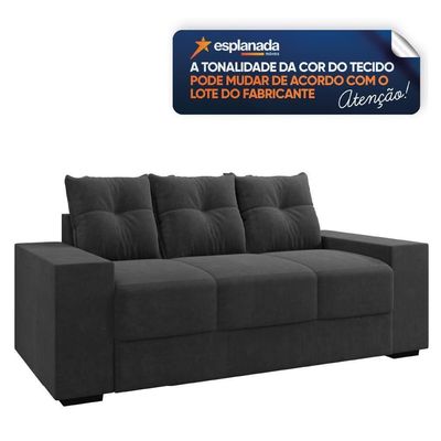 Sofá Namoradeira 3 Lugares 1,70m Ibiza Suede Selmer Cinza