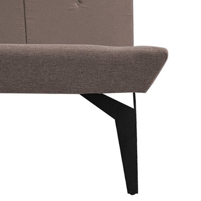 Base Box Cama Japonesa Toquio Casal Com Cabeceira Almofada Linho Marrom