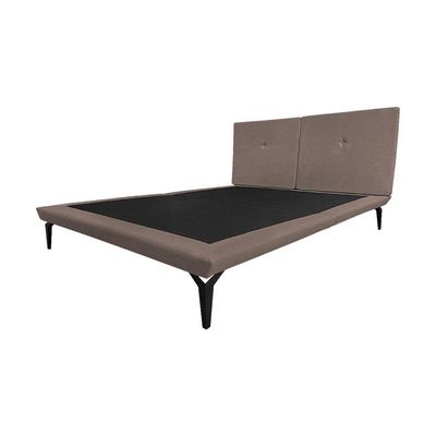 Base Box Cama Japonesa Toquio Casal Com Cabeceira Almofada Linho Marrom