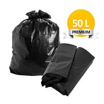 Saco Plástico De Lixo Preto Premium 50 Litros - 50 Unidades