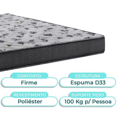 Cama + Bau Blindado E Colchão D33 Casal - Iso100 Ortobom