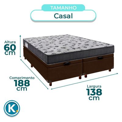 Cama + Bau Blindado E Colchão D33 Casal - Iso100 Ortobom
