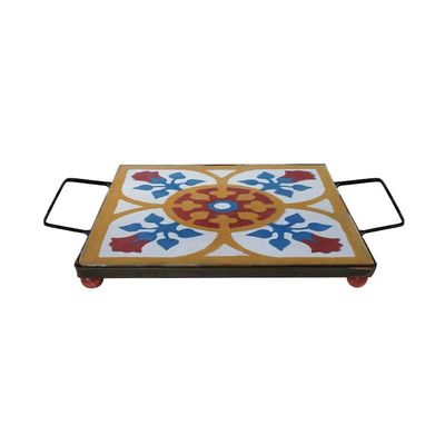 Descanso De Panela Apoio De Mesa Ladrilho Hidráulico P- Travessa Ladrilho B4