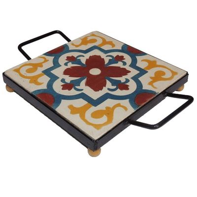 Descanso De Panela Apoio De Mesa Ladrilho Hidráulico P- Travessa Ladrilho A1