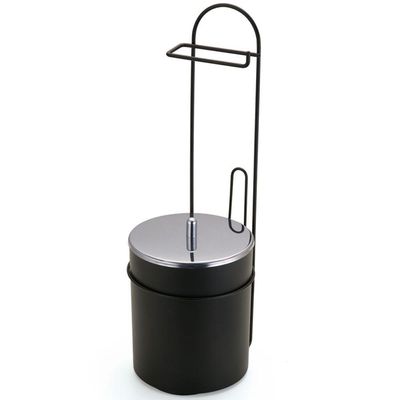 Suporte De Chão Para Papel Higiênico Com Lixeira Black - 2518 - Arthi
