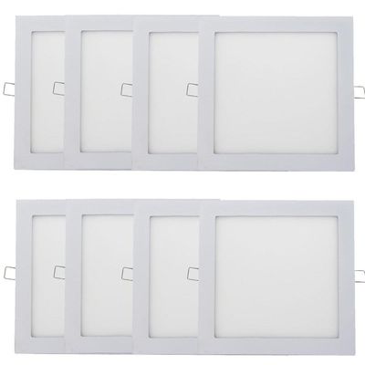 Kit 8 Plafon Painel Led Luminária Downlight 18w Embutir