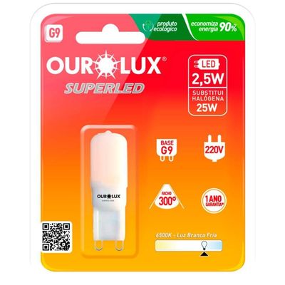 Super Led G9 2,5 Watts 220 Volts 6500k Fosca - 20159 - Ourolux