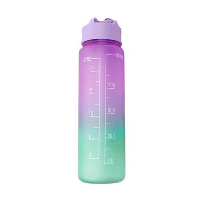 Garrafa Galão De Agua 2l E 900ml Degrade Com Figurinhas Adesivos 3d Tampa Lilás