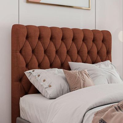 Cabeceira Estofada Solteiro 90 Cm Topázio Veludo Terracota