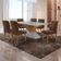 Mesa Sala De Jantar Aster 180cm E 6 Cadeiras Melissa Moderna Veludo Marrom/off White/imbuia