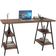 Kit Mesa Cavalete 135 cm com Estante 5 Prateleiras Estilo Industrial Form C01 Nogal - Lyam Decor