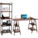 Kit Mesa Cavalete 135 cm com Estante 5 Prateleiras Estilo Industrial Form C01 Nogal - Lyam Decor