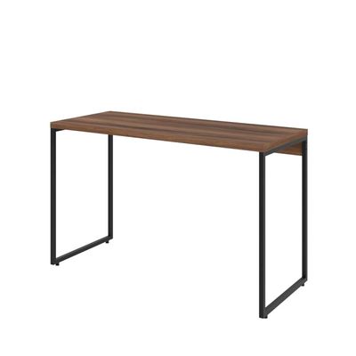 Kit Escritório Estante Areta 3 Prateleiras com Mesa Industrial Aspen 120cm C01 Nogal - Lyam Decor