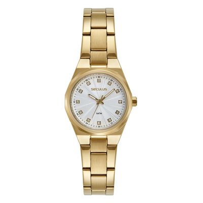 Relógio Seculus Feminino Ref: 23733lpsvds1 Clássico Dourado