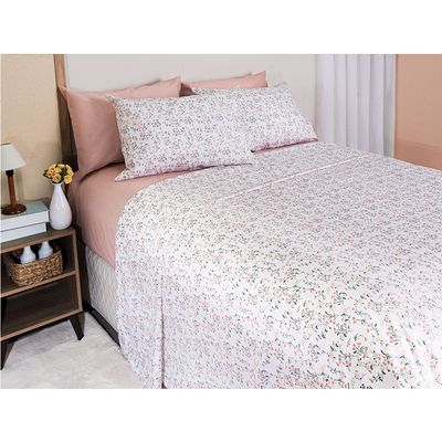 Jogo de Cama Duplo Casal 4 Peças 140 Fios 250x220cm Clarice Realce Premium - Sultan