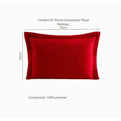 Porta Travesseiro Plaza 50x70cm Vermelho Lavive