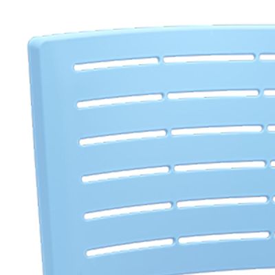 Cadeira Empilhável Fixa Escritório Multiuso Base Preta Kimi P03 Azul Celeste - Lyam Decor