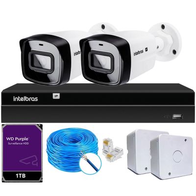 Kit 2 Câmeras IP Vipc Intelbras NVD 1404P HD 1TB Purple