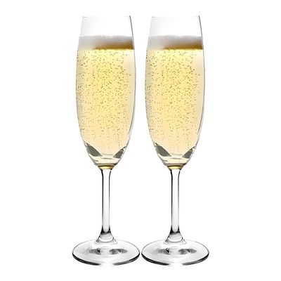 Jogo 2 Taças Champagne Espumante de Cristal 220ml - Conjunto Taças Titânio - Gastro - Luxo