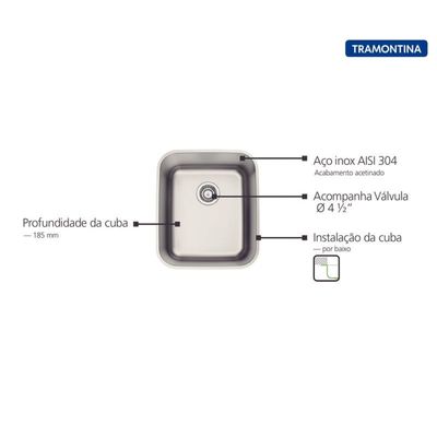 CUBA RETANG ACO INOX 34X40 R6 AC