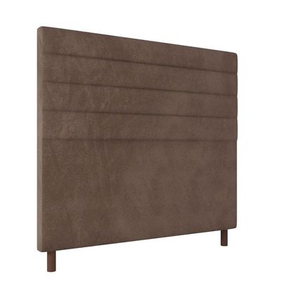 Cabeceira Decorativa Bacoli Casal 140cm Veludo Marrom - Gran Belo