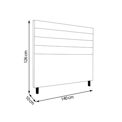 Cabeceira Decorativa Bacoli Casal 140cm Veludo Marrom - Gran Belo