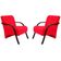 Kit 2 Poltronas Vênus 1 Lugar Suede Vermelho