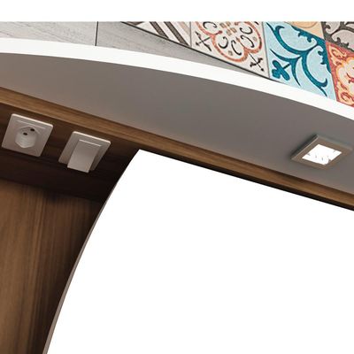 Armário Suspenso Para Banheiro 01 Porta 60 cm Com Espelho Duna B06 Branco Nogal - Lyam Decor