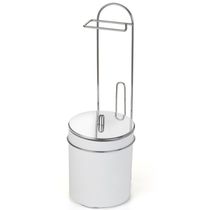 Suporte De Chão Para Papel Higiênico De Aço Cromado Com Lixeira E Tampa - 1245 - Arthi