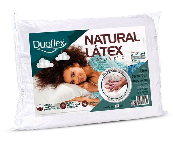 Kit 2 Travesseiros Nat. Latex Extra Alto 50cm x 70cm Duoflex
