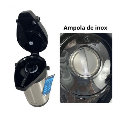Garrafa Termica Pressão Inox Soprano Excelence 2,5 Lt