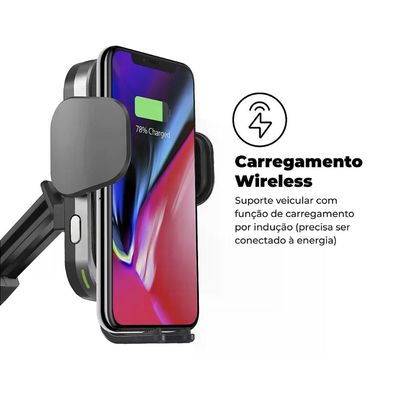 Suporte Veicular sem fio Wireless - Tank Car no Atacado - Caixa Fechada 10 Unidades - Gshield