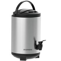 Garrafão Térmico Aço Inox tipo Botijão 4L em Inox com torneira Preto Palace Soprano