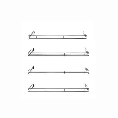 Kit - 4 Aparadores Aramados Em U Para Organização De Gôndola 30x91 Preto - Sa Gôndolas