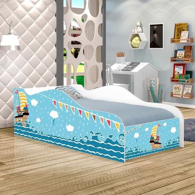 Cama Carro Fun Adesivada Ursinhos Pirata Solteiro