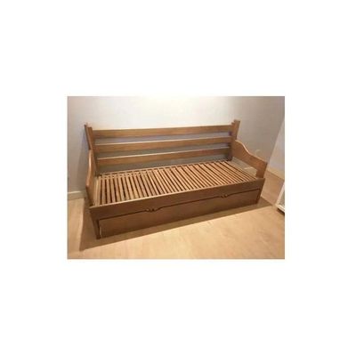 Sofá Cama Tricama 1,90l X 80-1,40p X 80a - Madeira Maciça - Móveis De Gramado - Castanho