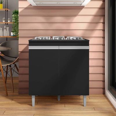 Balcão Cooktop 80cm Andréia 1 Porta Ajl Móveis