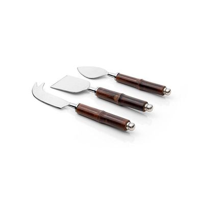 Conjunto De Talheres Copa E Cia Para Queijo 3 Peças Garbo Bamboo