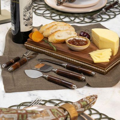 Conjunto De Talheres Copa E Cia Para Queijo 3 Peças Garbo Bamboo