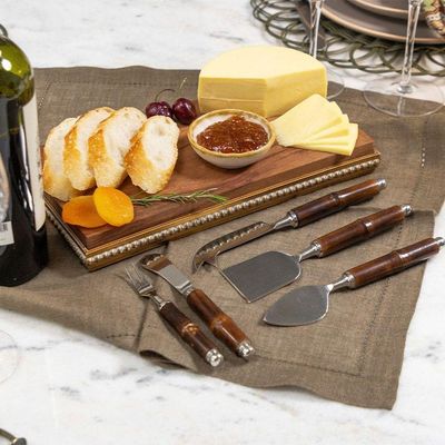Conjunto De Talheres Copa E Cia Para Queijo 3 Peças Garbo Bamboo
