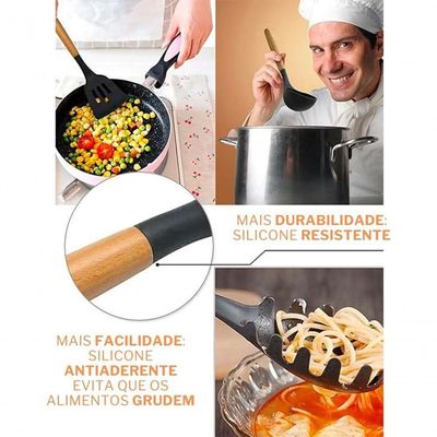 Escumadeira De Silicone Utensílios De Cozinha Conjunto 12