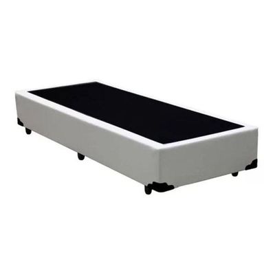 Cama Box Solteiro 88 Tecido Sintético Branco Com Colchão Lisboa Bello Box Espuma D28 Preto