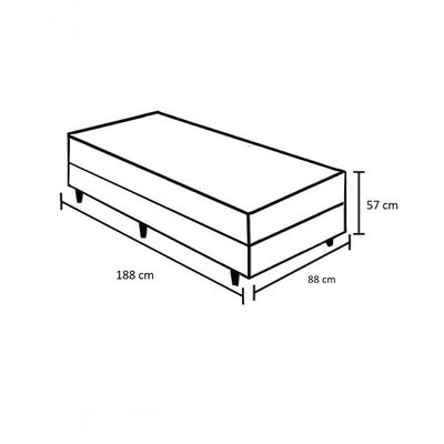 Cama Box Solteiro 88 Tecido Sintético Branco Com Colchão Lisboa Bello Box Espuma D28 Preto