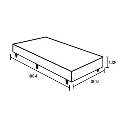 Cama Box Solteiro Extremo Reforçado Sintético Xerife Móveis Branco 40x88x188