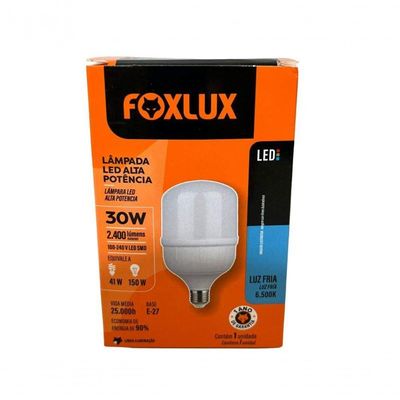 Lampada Led Bulbo 30w 6500 K Foxlux Bivolt Kit 02 Und