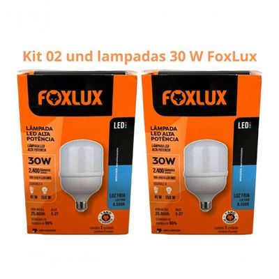 Lampada Led Bulbo 30w 6500 K Foxlux Bivolt Kit 02 Und