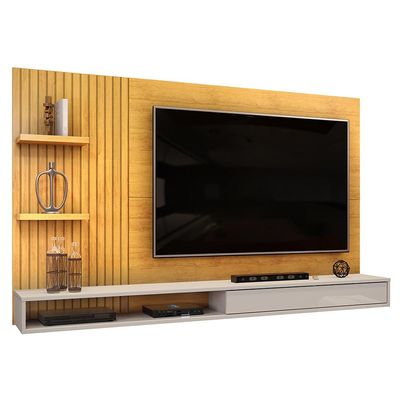 Painel Para TV 60 Pol com Bancada Suspensa 190cm Elion D05 Cedro Bali - Lyam Decor